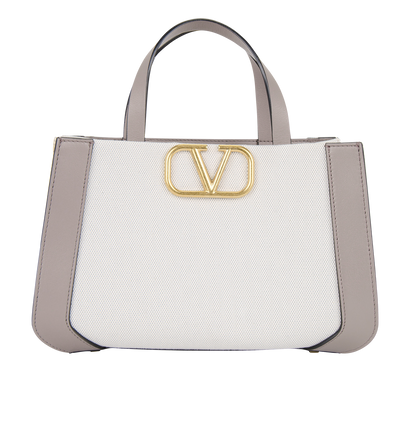 V Logo Small Tote, front view
